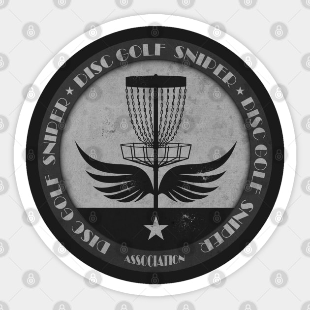 Disc Golf Sniper Wings BW Sticker by CTShirts